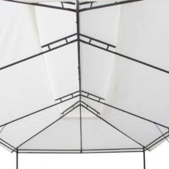 Gazebo Con Tende 600x298x270 Cm Bianco 180g/m² -Garden Home gazebo con tende 600x298x270 cm bianco 180g m 6
