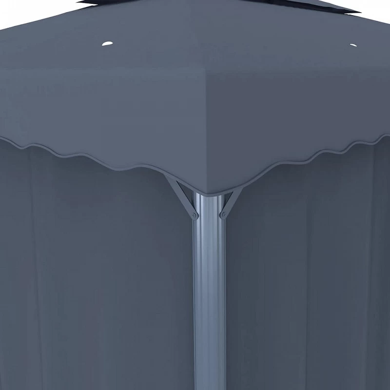 Gazebo Con Tende E Stringa Di Luci LED 4x3 M Antracite 8 Gazebo Con Tende E Stringa Di Luci LED 4x3 M Antracite - immagine 8