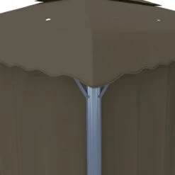 Gazebo Con Tende E Stringa Di Luci LED 4x3 M Grigio Talpa -Garden Home gazebo con tende e stringa di luci led 4x3 m grigio talpa 7