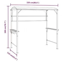 Gazebo Con Tetto 220x110x200 Cm Antracite -Garden Home gazebo con tetto 220x110x200 cm antracite 6