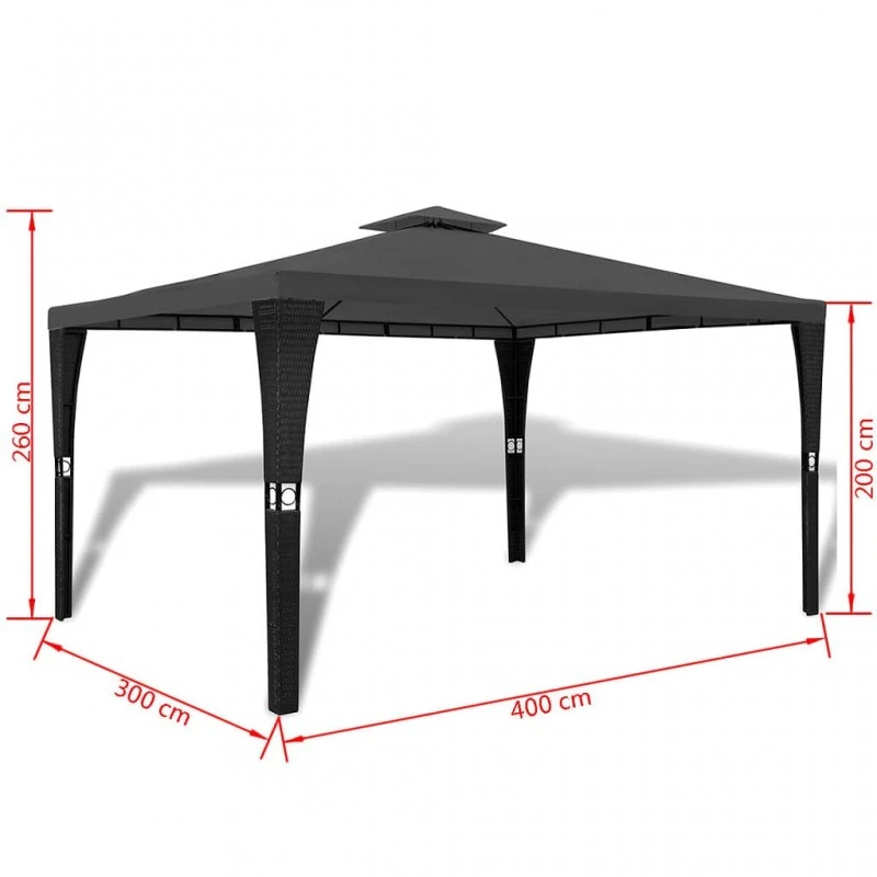 Gazebo Con Tetto 3x4 M Grigio Scuro 7 Gazebo Con Tetto 3x4 M Grigio Scuro - immagine 7