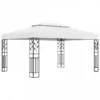 Gazebo Con Tetto Doppio 3x4 M Bianco -Garden Home gazebo con tetto doppio 3x4 m bianco