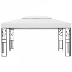 Gazebo Con Tetto Doppio 3x4 M Bianco 8 Gazebo Con Tetto Doppio 3x4 M Bianco -Garden Home gazebo con tetto doppio 3x4 m bianco 2