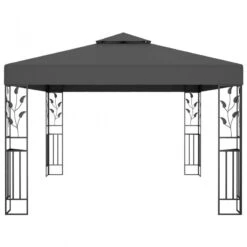 Gazebo Con Tetto Doppio E Luci LED 3x4 M Antracite 13 Gazebo Con Tetto Doppio E Luci LED 3x4 M Antracite -Garden Home gazebo con tetto doppio e luci led 3x4 m antracite 4