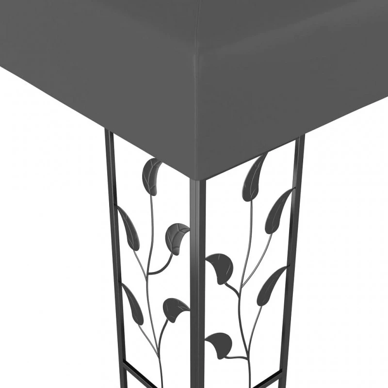 Gazebo Con Tetto Doppio E Luci LED 3x4 M Antracite 6 Gazebo Con Tetto Doppio E Luci LED 3x4 M Antracite - immagine 6