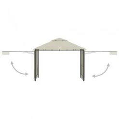 Gazebo Con Tetto Doppio Estendibile 3x3x2,75 M Crema 180 G/m² -Garden Home gazebo con tetto doppio estendibile 3x3x275 m crema 180 g m 2