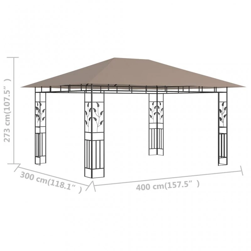 Gazebo Con Zanzariera 4x3x2,73 M Talpa 180 G/m² 6 Gazebo Con Zanzariera 4x3x2,73 M Talpa 180 G/m² - immagine 6