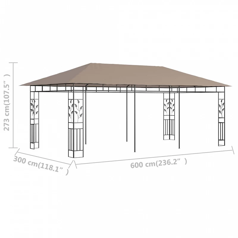 Gazebo Con Zanzariera 6x3x2,73 M Talpa 180 G/m² 6 Gazebo Con Zanzariera 6x3x2,73 M Talpa 180 G/m² - immagine 6