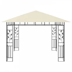Gazebo Con Zanzariera E Luci LED 3x3x2,73 M Crema -Garden Home gazebo con zanzariera e luci led 3x3x273 m crema 5