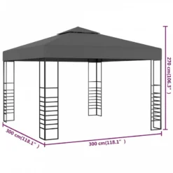 Gazebo Da Giardino 3x3 M Antracite -Garden Home gazebo da giardino 3x3 m antracite 4