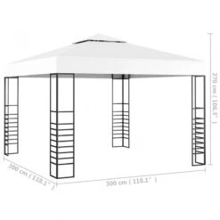 Gazebo Da Giardino 3x3 M Bianco 7 Gazebo Da Giardino 3x3 M Bianco -Garden Home gazebo da giardino 3x3 m bianco 3