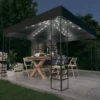 Gazebo Da Giardino Con Luci LED A Stringa 3x3 M Antracite