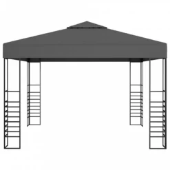 Gazebo Da Giardino Con Luci LED A Stringa 3x3 M Antracite -Garden Home gazebo da giardino con luci led a stringa 3x3 m antracite 3