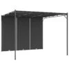 Gazebo Da Giardino Con Tenda Laterale 3x3x2,25 M Antracite -Garden Home gazebo da giardino con tenda laterale 3x3x225 m antracite