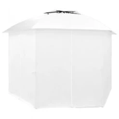 Gazebo Da Giardino Con Tende 360x312x265 Cm Bianco 180 G/m² -Garden Home gazebo da giardino con tende 360x312x265 cm bianco 180 g m 2