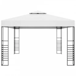 Gazebo Da Giardino In Acciaio Verniciato 4x3x2,7 M Bianco -Garden Home gazebo da giardino in acciaio verniciato 4x3x27 m bianco 2