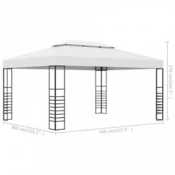 Gazebo Da Giardino In Acciaio Verniciato 4x3x2,7 M Bianco -Garden Home gazebo da giardino in acciaio verniciato 4x3x27 m bianco 5