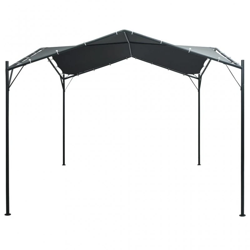 Gazebo Padiglione Tenda Tettoia 3x3 M Acciaio Antracite 2 Gazebo Padiglione Tenda Tettoia 3x3 M Acciaio Antracite - immagine 2