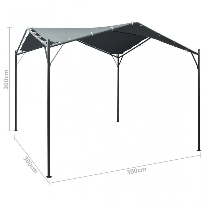 Gazebo Padiglione Tenda Tettoia 3x3 M Acciaio Antracite 7 Gazebo Padiglione Tenda Tettoia 3x3 M Acciaio Antracite - immagine 7