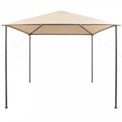 Gazebo Padiglione Tenda Tettoia 3x3 M Acciaio Beige -Garden Home gazebo padiglione tenda tettoia 3x3 m acciaio beige 1