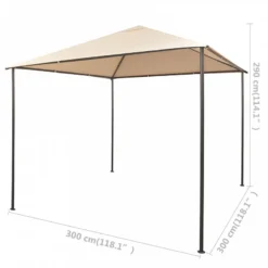 Gazebo Padiglione Tenda Tettoia 3x3 M Acciaio Beige -Garden Home gazebo padiglione tenda tettoia 3x3 m acciaio beige 7