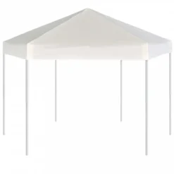 Gazebo Pieghevole Esagonale Pop-Up Con 6 Pareti Crema 3,6x3,1 M -Garden Home gazebo pieghevole esagonale pop up con 6 pareti crema 36x31 m 3