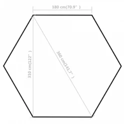 Gazebo Pieghevole Esagonale Pop-Up Con 6 Pareti Crema 3,6x3,1 M -Garden Home gazebo pieghevole esagonale pop up con 6 pareti crema 36x31 m 9