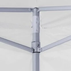 Gazebo Pieghevole Professionale 4 Pareti 2x2m Acciaio Bianco -Garden Home gazebo pieghevole professionale 4 pareti 2x2m acciaio bianco 3