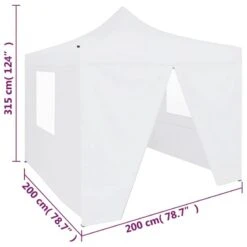 Gazebo Pieghevole Professionale 4 Pareti 2x2m Acciaio Bianco -Garden Home gazebo pieghevole professionale 4 pareti 2x2m acciaio bianco 9