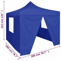 Gazebo Pieghevole Professionale 4 Pareti 2x2m Acciaio Blu 19 Gazebo Pieghevole Professionale 4 Pareti 2x2m Acciaio Blu -Garden Home gazebo pieghevole professionale 4 pareti 2x2m acciaio blu 9