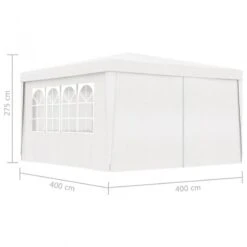 Gazebo Professionale Con Pareti 4x4 M Bianco 90 G/m² -Garden Home gazebo professionale con pareti 4x4 m bianco 90 g m 6
