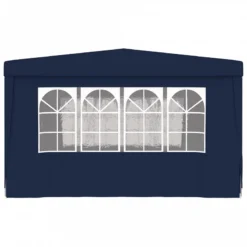 Gazebo Professionale Con Pareti 4x4 M Blu 90 G/m² -Garden Home gazebo professionale con pareti 4x4 m blu 90 g m 2