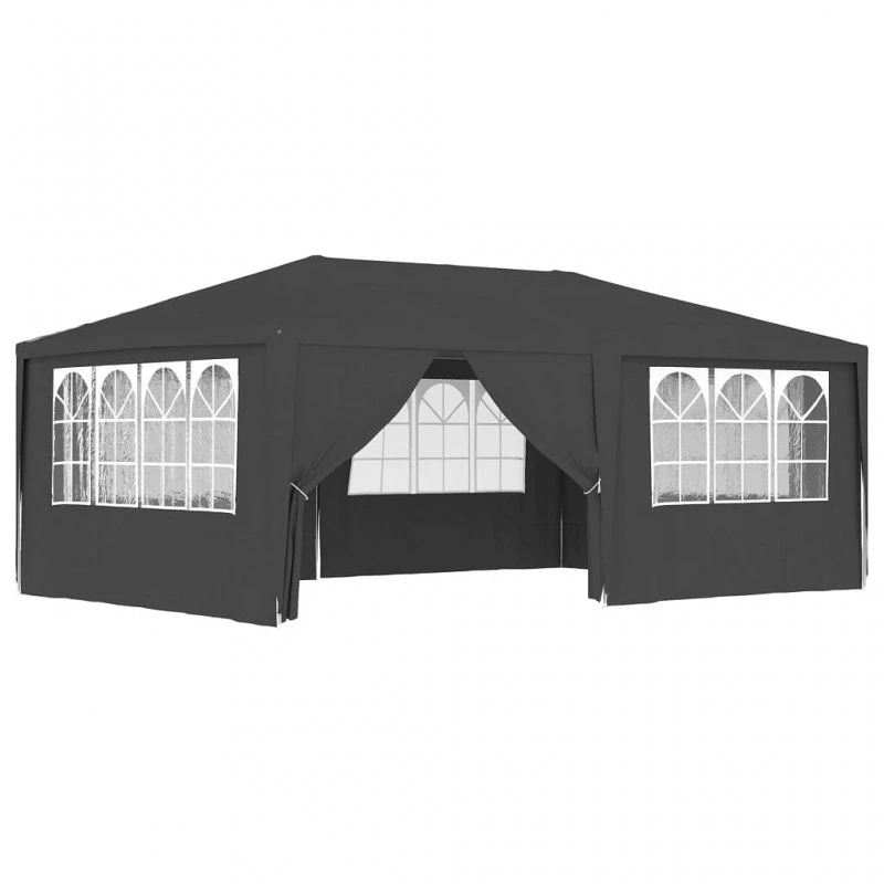 Gazebo Professionale Con Pareti 4x6 M Antracite 90 G/m² 2 Gazebo Professionale Con Pareti 4x6 M Antracite 90 G/m² - immagine 2