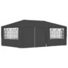Gazebo Professionale Con Pareti 4x6 M Antracite 90 G/m² -Garden Home gazebo professionale con pareti 4x6 m antracite 90 g m