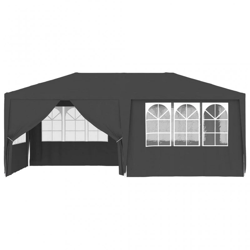 Gazebo Professionale Con Pareti 4x6 M Antracite 90 G/m² 3 Gazebo Professionale Con Pareti 4x6 M Antracite 90 G/m² - immagine 3