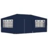 Gazebo Professionale Con Pareti 4x6 M Blu 90 G/m² -Garden Home gazebo professionale con pareti 4x6 m blu 90 g m