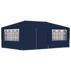 Gazebo Professionale Con Pareti 4x6 M Blu 90 G/m²
