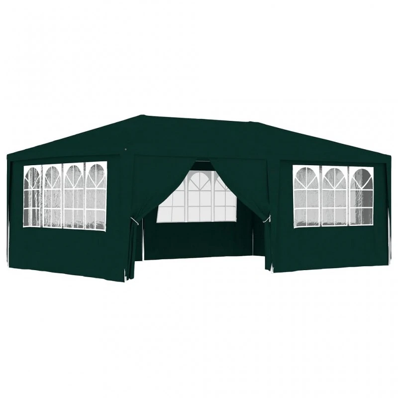 Gazebo Professionale Con Pareti 4x6 M Verde 90 G/m² 2 Gazebo Professionale Con Pareti 4x6 M Verde 90 G/m² - immagine 2