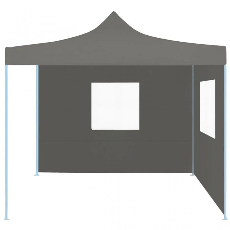 Gazebo Professionale Pieghevole 2 Pareti 2x2m Acciaio Antracite 2 Gazebo Professionale Pieghevole 2 Pareti 2x2m Acciaio Antracite - immagine 2