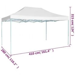 Gazebo Professionale Pieghevole 3x4m Acciaio Bianco -Garden Home gazebo professionale pieghevole 3x4m acciaio bianco 4