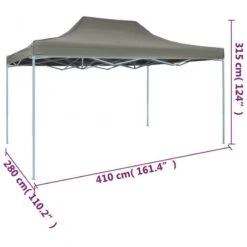 Gazebo Professionale Pieghevole 3x4m In Acciaio Antracite -Garden Home gazebo professionale pieghevole 3x4m in acciaio antracite 8