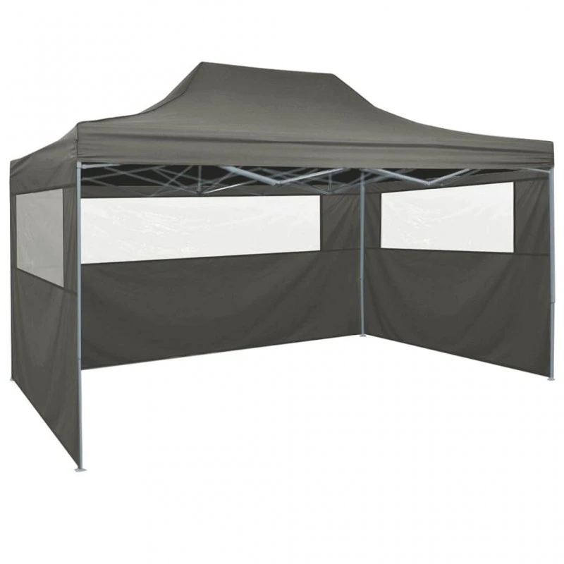 Gazebo Professionale Pieghevole 4 Pareti 3x4m Acciaio Antracite 4 Gazebo Professionale Pieghevole 4 Pareti 3x4m Acciaio Antracite - immagine 4