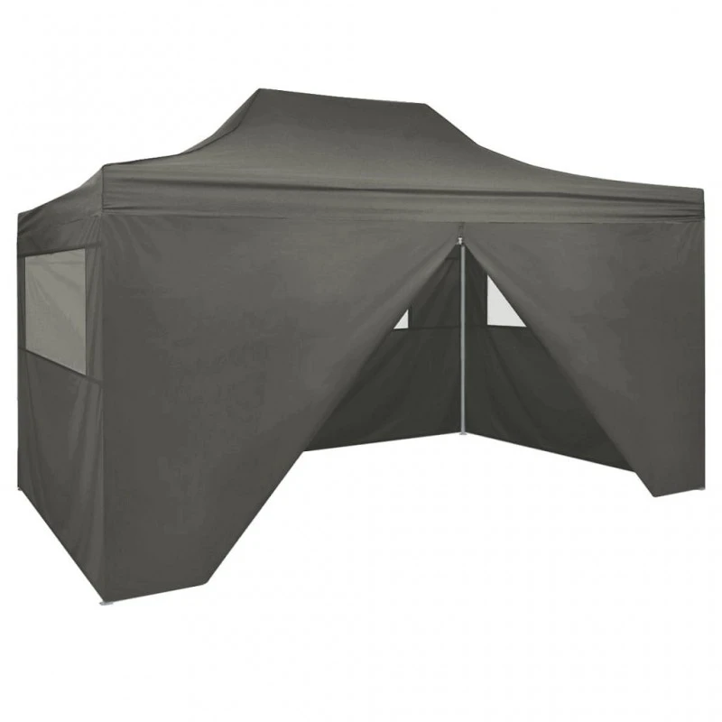 Gazebo Professionale Pieghevole 4 Pareti 3x4m Acciaio Antracite 1 Gazebo Professionale Pieghevole 4 Pareti 3x4m Acciaio Antracite