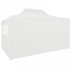 Gazebo Professionale Pieghevole 4 Pareti 3x4m Acciaio Bianco -Garden Home gazebo professionale pieghevole 4 pareti 3x4m acciaio bianco 2