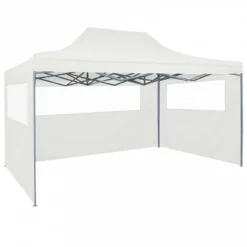 Gazebo Professionale Pieghevole 4 Pareti 3x4m Acciaio Bianco -Garden Home gazebo professionale pieghevole 4 pareti 3x4m acciaio bianco 3
