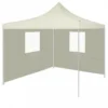 Gazebo Professionale Pieghevole Con 2 Pareti 2x2m Acciaio Crema -Garden Home gazebo professionale pieghevole con 2 pareti 2x2m acciaio crema