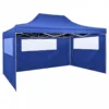 Gazebo Professionale Pieghevole Con 3 Pareti 3x4m Acciaio Blu -Garden Home gazebo professionale pieghevole con 3 pareti 3x4m acciaio blu