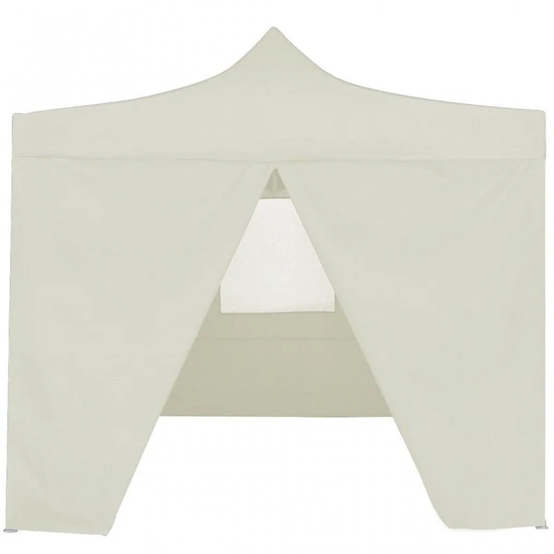 Gazebo Professionale Pieghevole Con 4 Pareti 2x2m Acciaio Crema 2 Gazebo Professionale Pieghevole Con 4 Pareti 2x2m Acciaio Crema - immagine 2