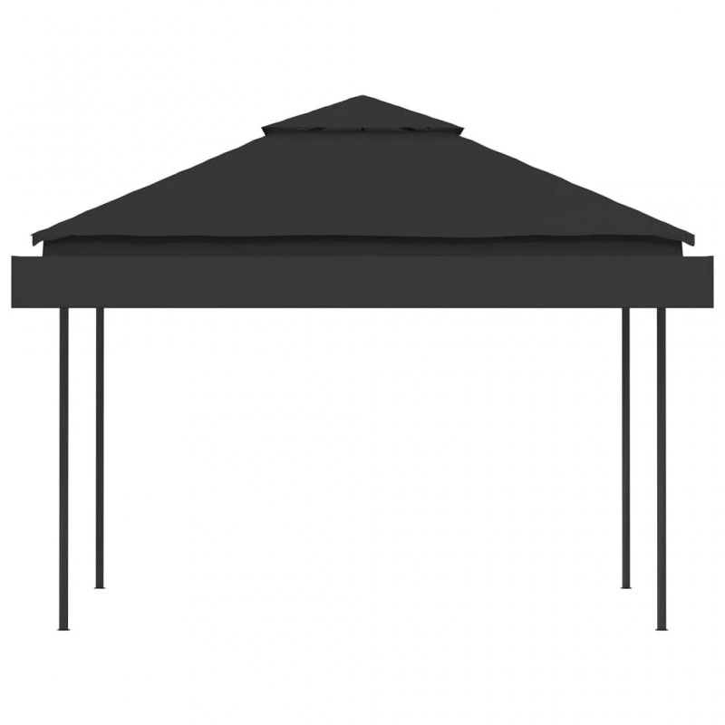 Gazebo Tetto Doppio Estendibile 3x3x2,75 M Antracite 180 G/m² 5 Gazebo Tetto Doppio Estendibile 3x3x2,75 M Antracite 180 G/m² - immagine 5