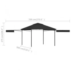 Gazebo Tetto Doppio Estendibile 3x3x2,75 M Antracite 180 G/m² 17 Gazebo Tetto Doppio Estendibile 3x3x2,75 M Antracite 180 G/m² -Garden Home gazebo tetto doppio estendibile 3x3x275 m antracite 180 g m 8